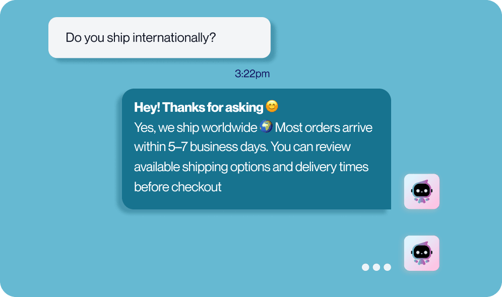 LogI replying to a shipping question in an Instagram DM